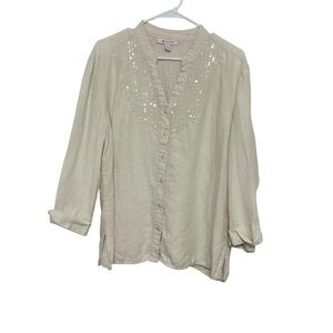 JM Collection Button Down Blouse